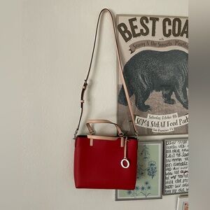 Oroton red crossbody purse